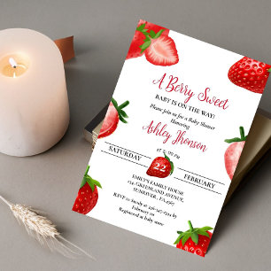 Invitation Baby shower aux fraises   Berry Sweet baby