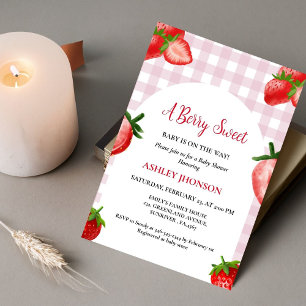 Invitation Baby shower aux fraises   Berry Sweet baby