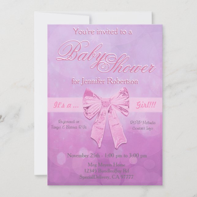Invitation Baby shower avec bulles (Devant)