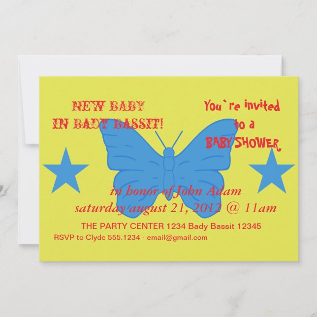 Invitation baby shower avec Drapeau de Bady Bassit (Devant)