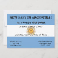 Invitation baby shower avec drapeau de l'Argentine