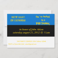 Invitation baby shower avec Drapeau de l'Estonie