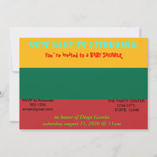 Invitation baby shower avec Drapeau de Lituanie