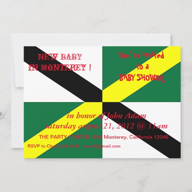 Invitation baby shower avec drapeau de Monterey Ci (Devant)