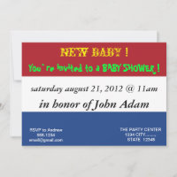 Invitation baby shower avec drapeau de Pays-Bas