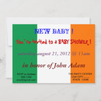 Invitation baby shower avec drapeau d'Irlande
