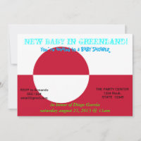 Invitation baby shower avec drapeau du Groenland