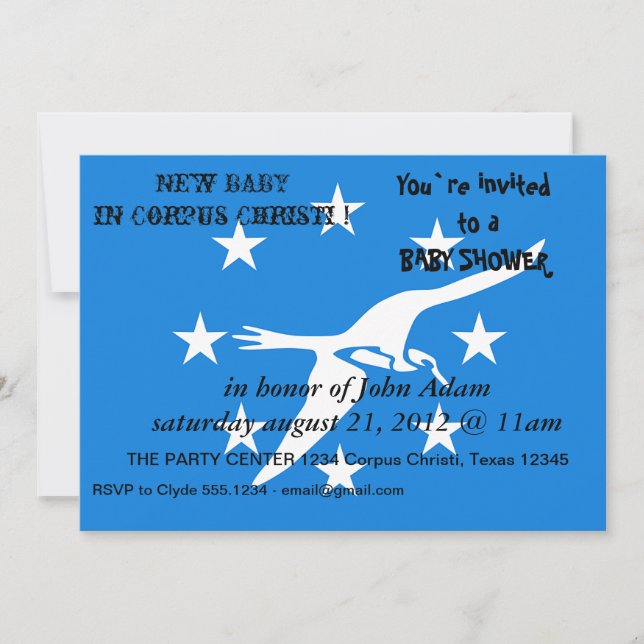 Invitation baby shower avec le drapeau de Corpus C (Devant)