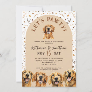 Invitation baby shower avec rétroviseurs d'or