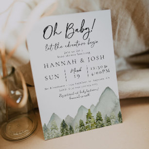 Invitation Baby shower aventure   Aquarelles