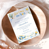 Baby Shower Aventure Bleu Jaune Soleil