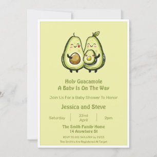 Invitation Baby shower Avocado