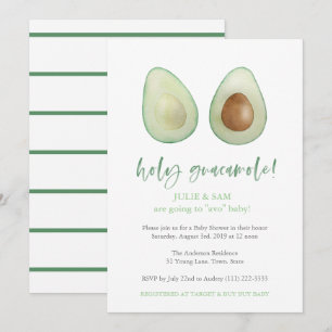 Invitation Baby shower Avocado Punny Funny Couples