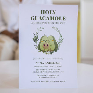 Invitation Baby Shower Avocat Holy Guacamole