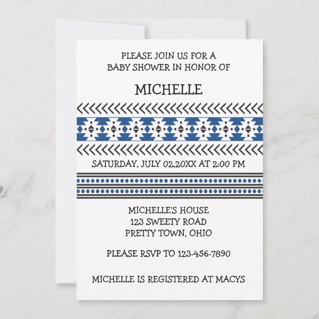 Invitation Baby shower Aztec (Dos)