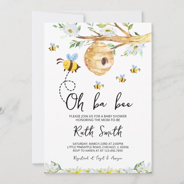 Invitation Baby shower BaBee (Devant)