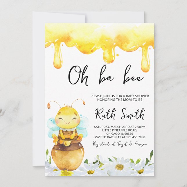 Invitation Baby shower BaBee (Devant)