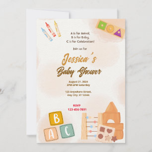 Invitation Baby shower Baby Blocks