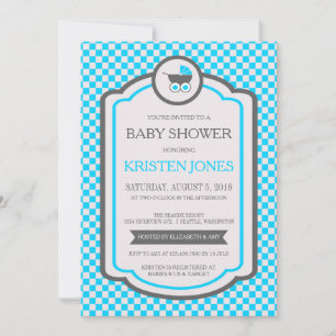 Invitation Baby shower Baby Blue Cradle