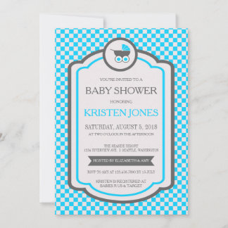 Invitation Baby shower Baby Blue Cradle