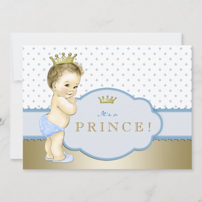 Invitation Baby shower Baby Blue Little Prince (Devant)