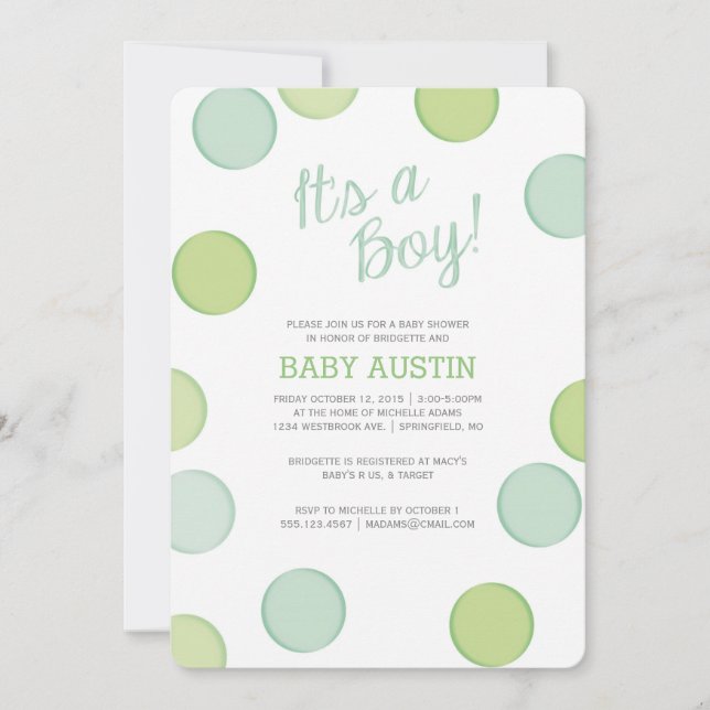 Invitation baby shower | Baby Boy Bubbles (Devant)