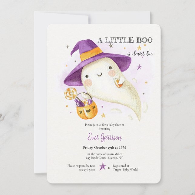 Invitation Baby shower Baby Ghost (Devant)