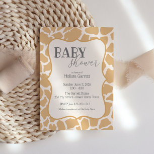 Invitation baby shower   Baby Giraffe Tan