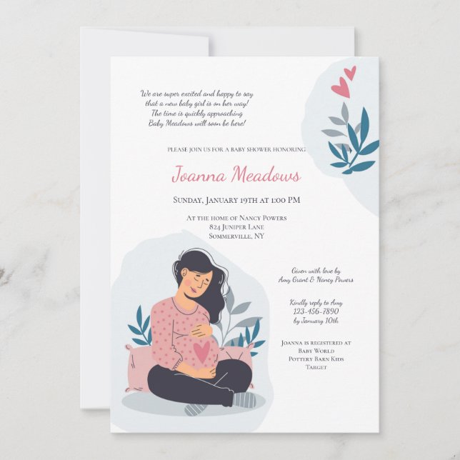 Invitation Baby shower Baby on the Way (Devant)