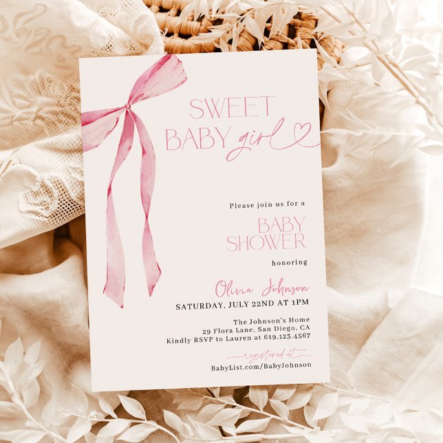Invitation Baby shower, Baby shower de fille rose (Créateur téléchargé)