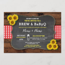Invitation Baby shower BABYQ et tournesol rouge