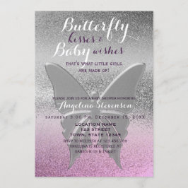 Invitation Baby shower Baisers à papillon