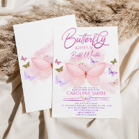 Baby shower Baisers à papillon rose et or violet