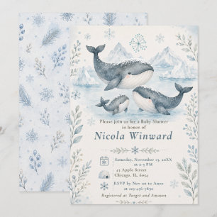 Invitation Baby Shower Baleine d'Hiver