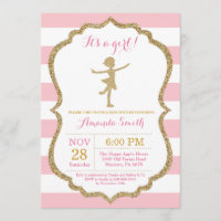 Baby shower Ballerina Parties scintillant rose et