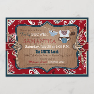 Invitation Baby shower Bandanna Print Cowboy