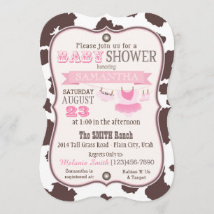 Invitation Baby shower Bandanna Tutu