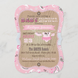 Invitation Baby shower Bandanna Tutu