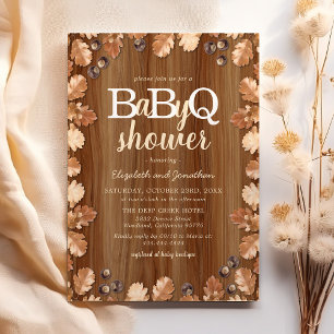 Invitation Baby Shower Barbecue Automnal Rustique de Fête de 