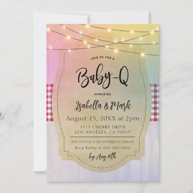 Invitation Baby shower barbecue Baby-Q (Devant)