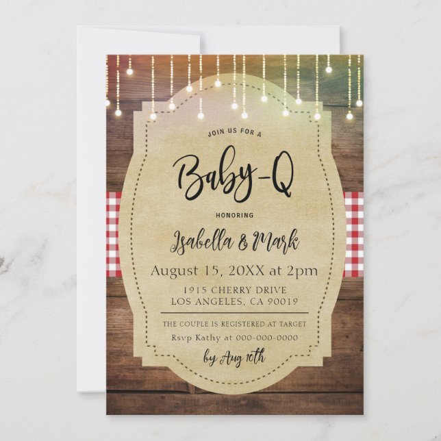 Invitation Baby shower barbecue Baby-Q (Devant)