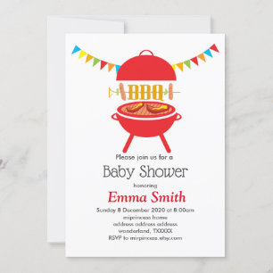 Invitation baby shower barbecue, barbecue, barbecue grill bar