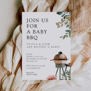 Invitation Baby shower barbecue Neutre hommes-femmes