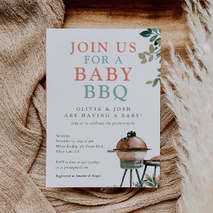 Invitation Baby shower barbecue Neutre hommes-femmes