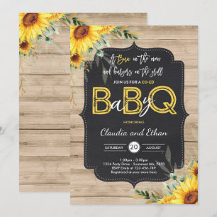 Invitation Baby shower barbecue Sunflower Baby Q Douche pour 