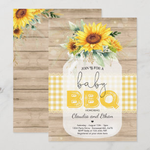Invitation Baby shower barbecue Sunflower Baby Q Douche pour 