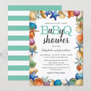 Invitation Baby shower barbecue Tropical Beach