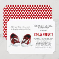 Baby shower Basket rouge Invitation, garçon ou fil