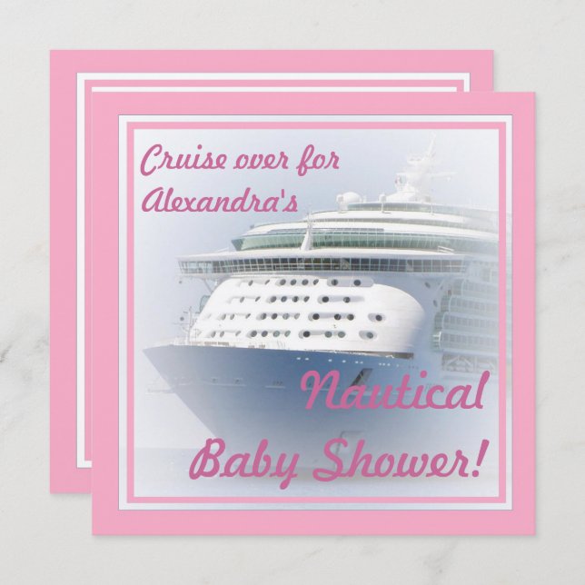 Invitation Baby shower bateau de croisière (Devant / Derrière)