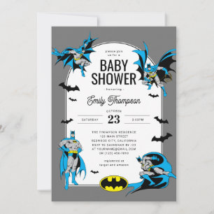 Invitation Baby shower Batman personnalisé